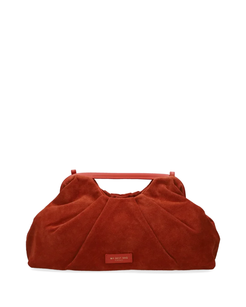 My Best Bag borsa a mano in pelle scamosciata arancio JANINE SUEDE BIG