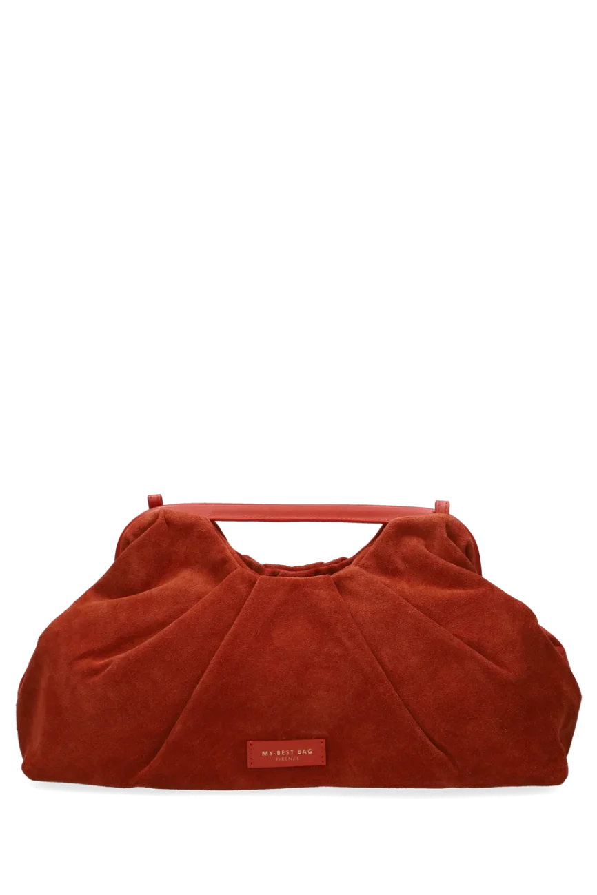 My Best Bag borsa a mano in pelle scamosciata arancio JANINE SUEDE BIG