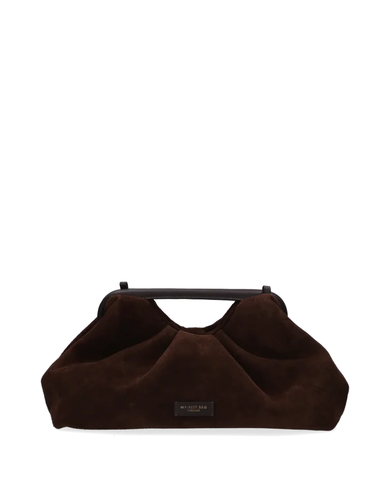 My Best Bag borsa a mano in pelle scamosciata marrone JANINE SUEDE BIG
