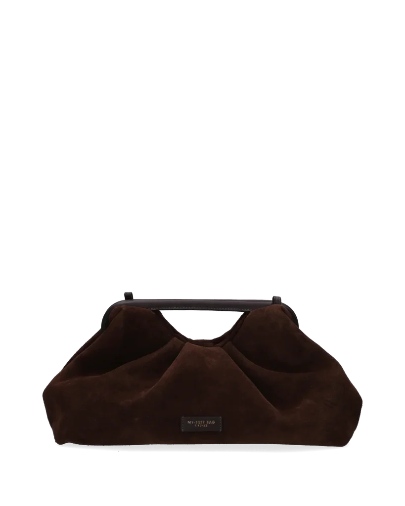 My Best Bag borsa a mano in pelle scamosciata marrone JANINE SUEDE BIG