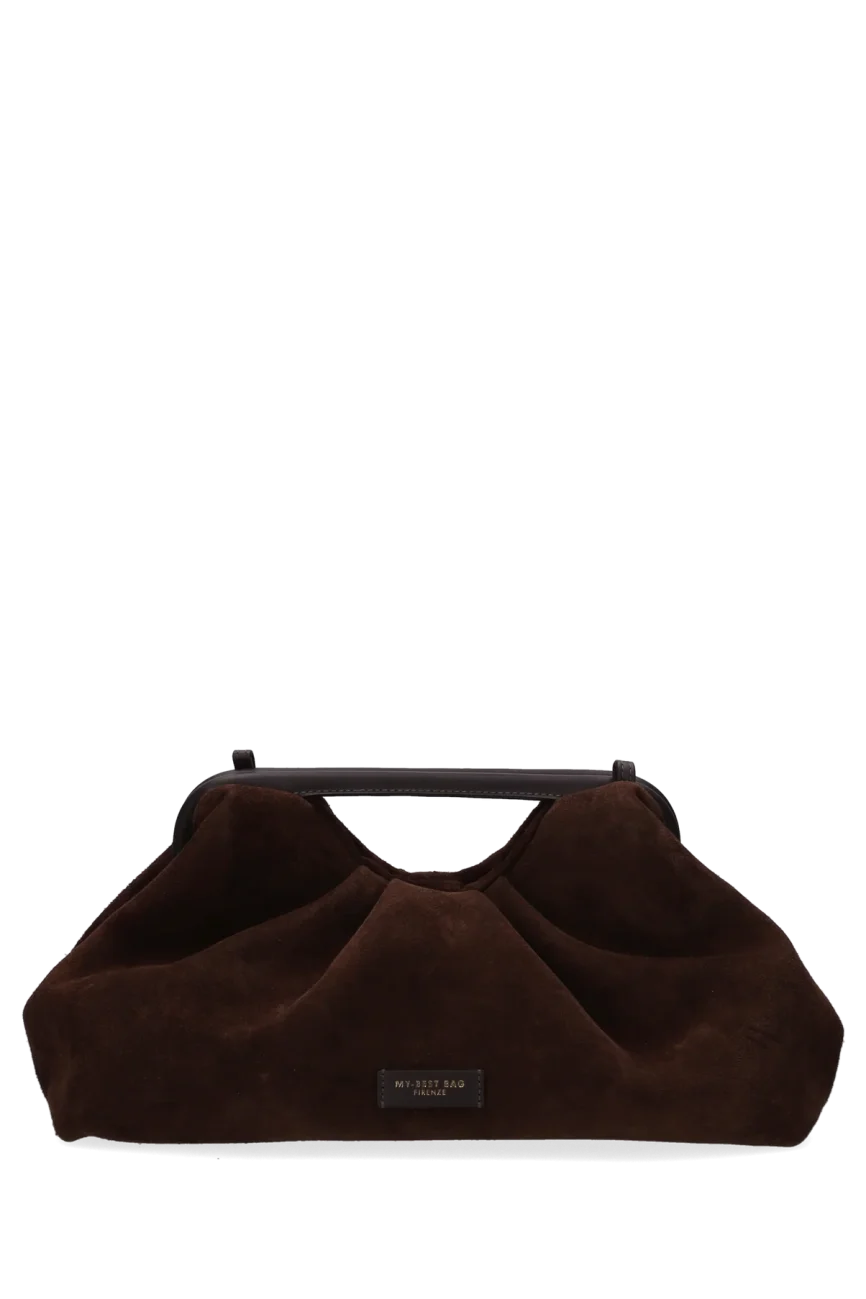 My Best Bag borsa a mano in pelle scamosciata marrone JANINE SUEDE BIG