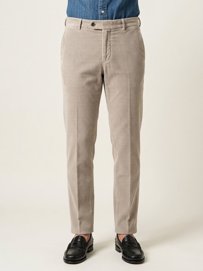 PT Pantaloni Torino pantalone slim fit in velluto acidato beige