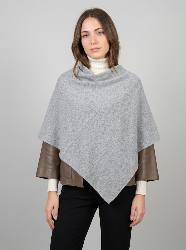 Riviera Cashmere poncho cashmere grigio