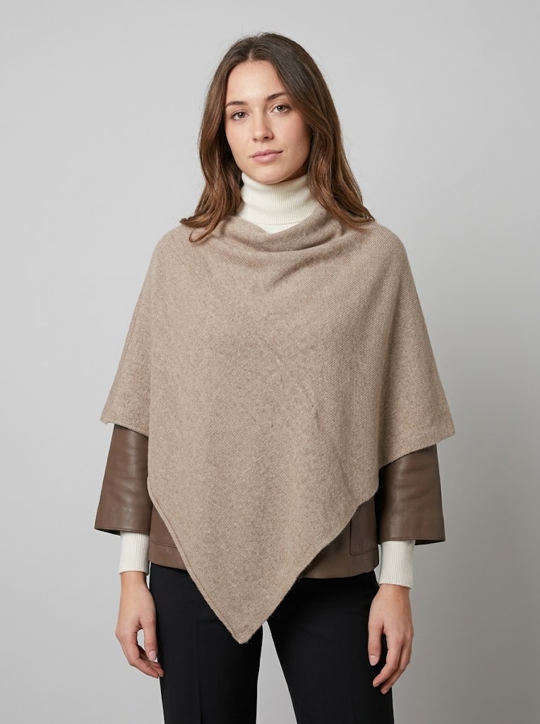 Riviera Cashmere poncho cashmere marrone brown
