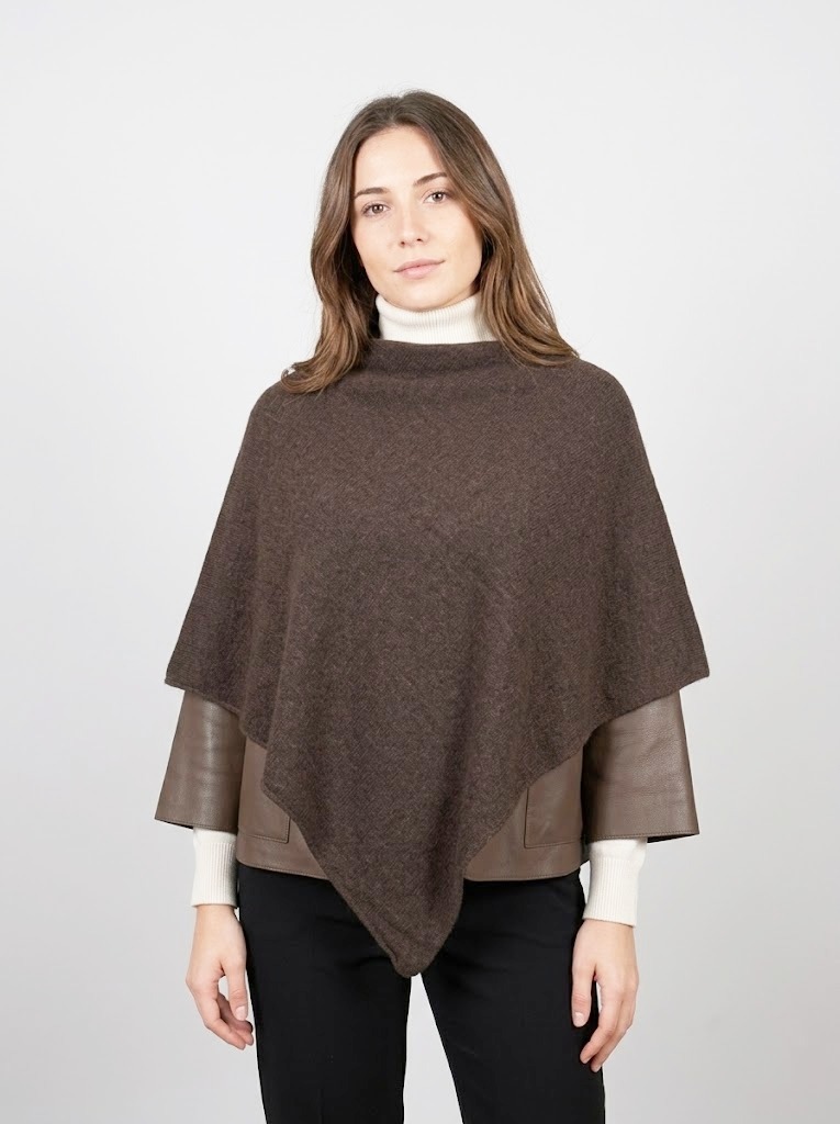 Riviera Cashmere poncho cashmere marrone riccio