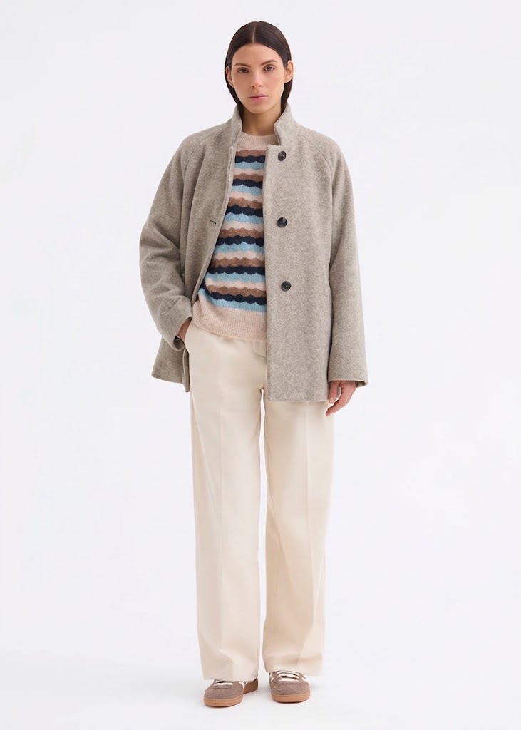 Rosso 35 cappotto in alpaca beige taupe