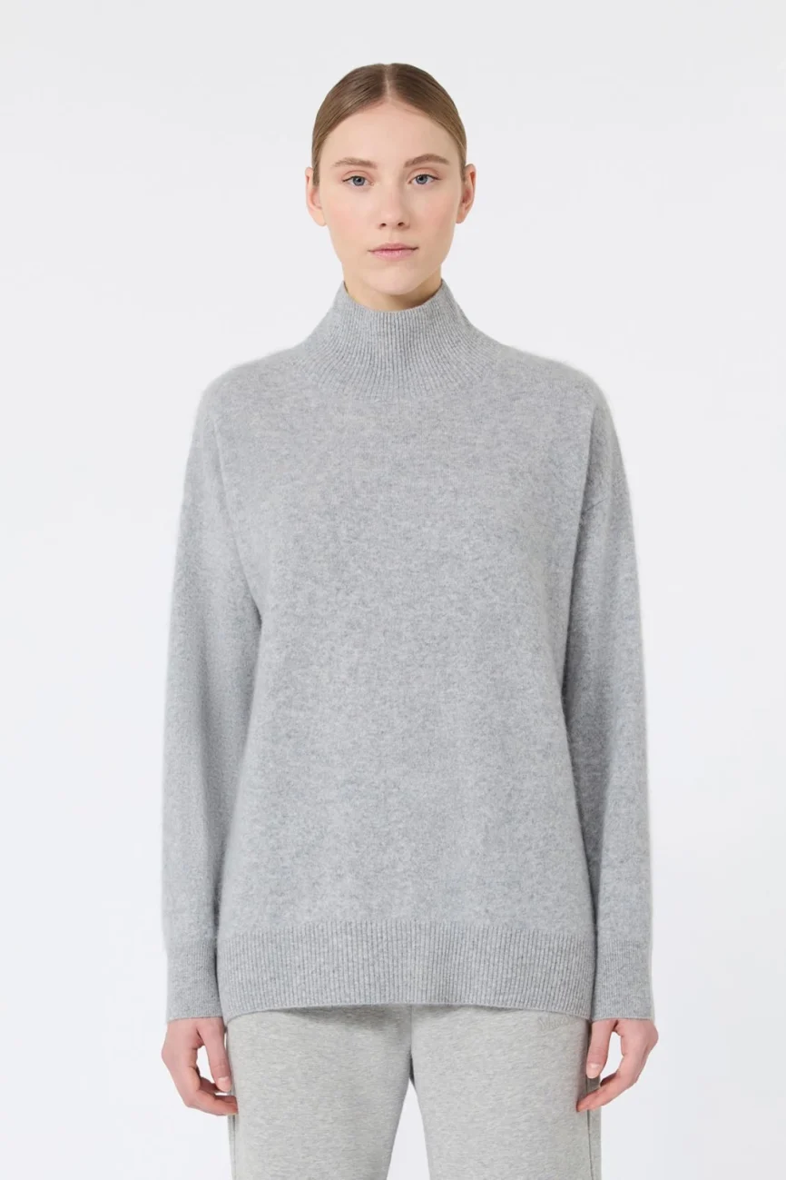 'S Max Mara maglia dolcevita in lana garzata grigia SMMVINCI