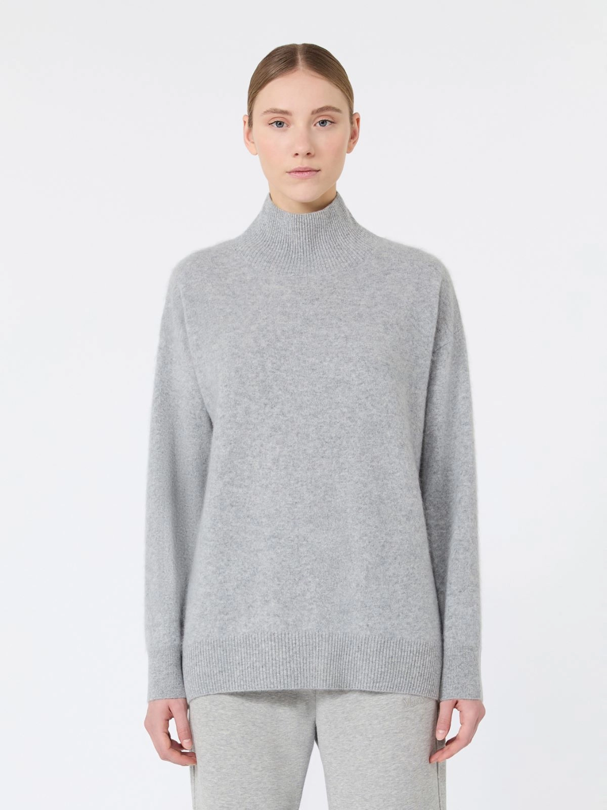 'S Max Mara maglia dolcevita in lana garzata grigia SMMVINCI