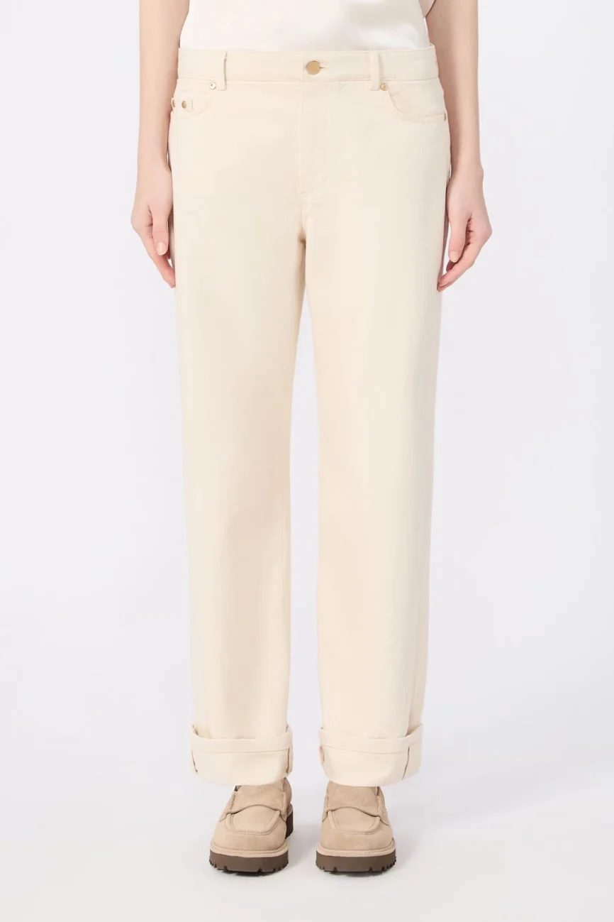 'S Max Mara pantalone cinque tasche in bull ecrù SMMVIRNA