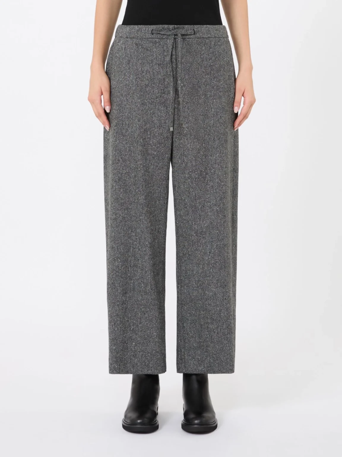 'S Max Mara pantalone jogging in flanella grigio SMMVINCI