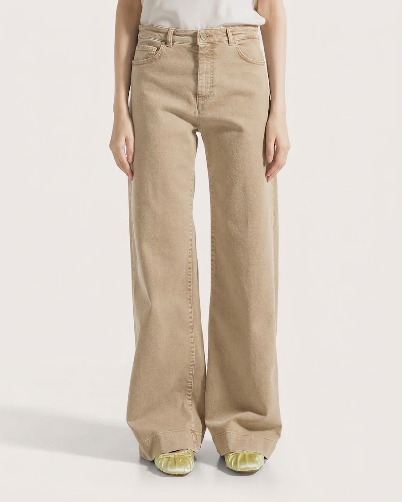 Seventy 19.70 pantalone gamba larga stone washed beige