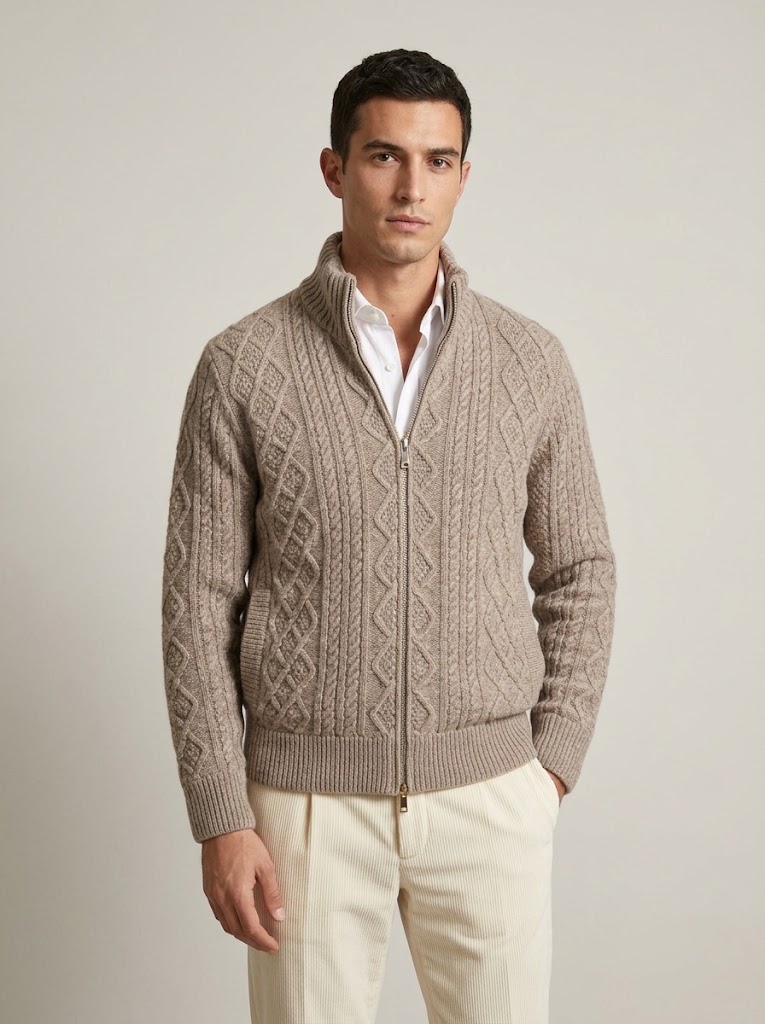 The Jack Leather maglia cardigan con interno in pelliccia ecologica MAGNUS