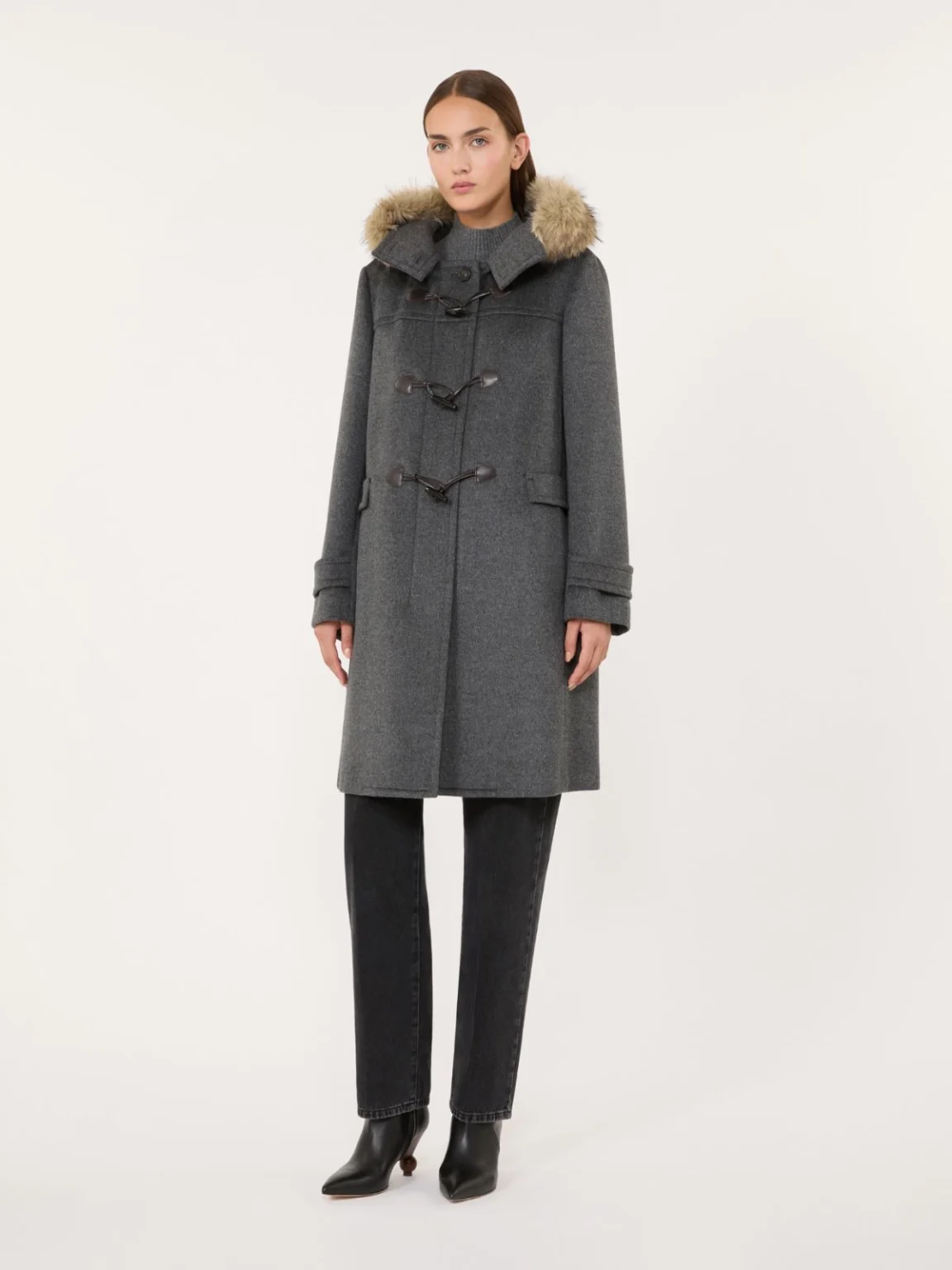 Weekend Max Mara cappotto montgomery in drap di lana grigio WKDEPICA