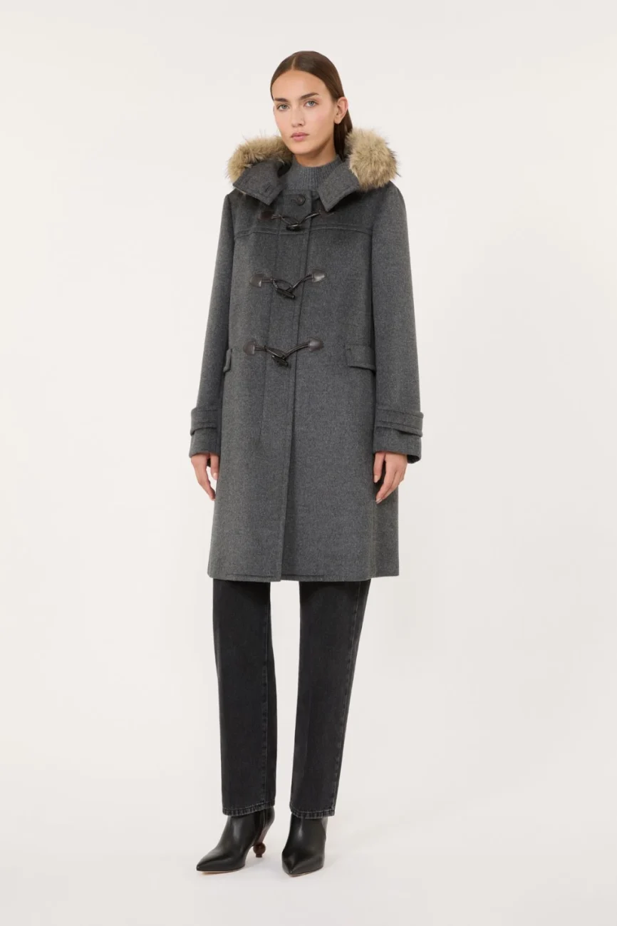 Weekend Max Mara cappotto montgomery in drap di lana grigio WKDEPICA
