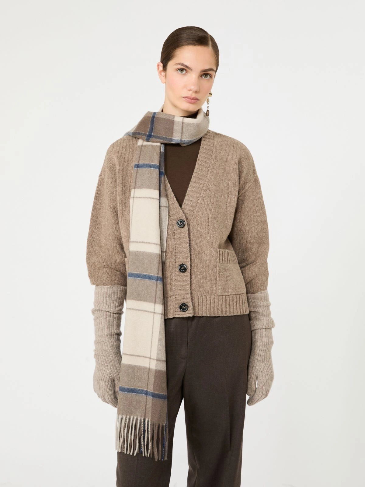 Weekend Max Mara maglia cardigan in lana beige noce WKDFILMATO - immagine 2