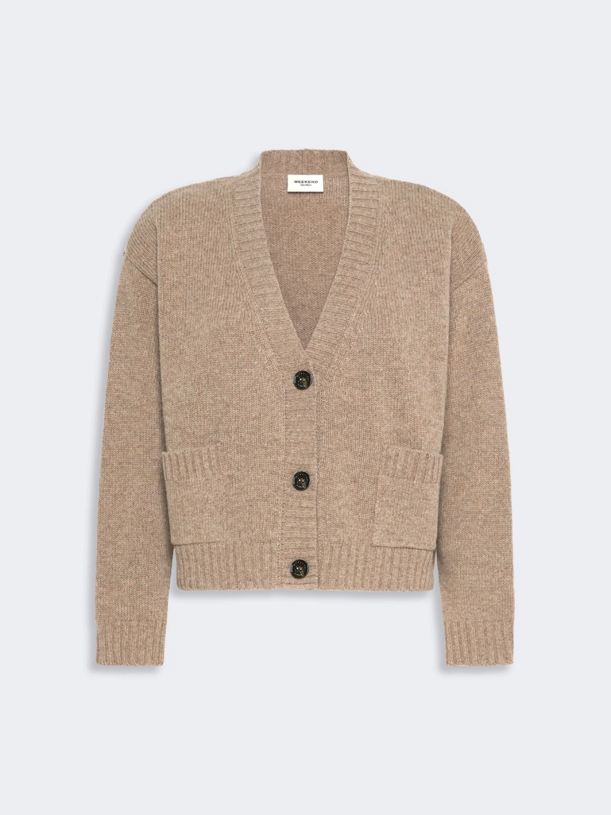 Weekend Max Mara maglia cardigan in lana beige noce WKDFILMATO - immagine 4