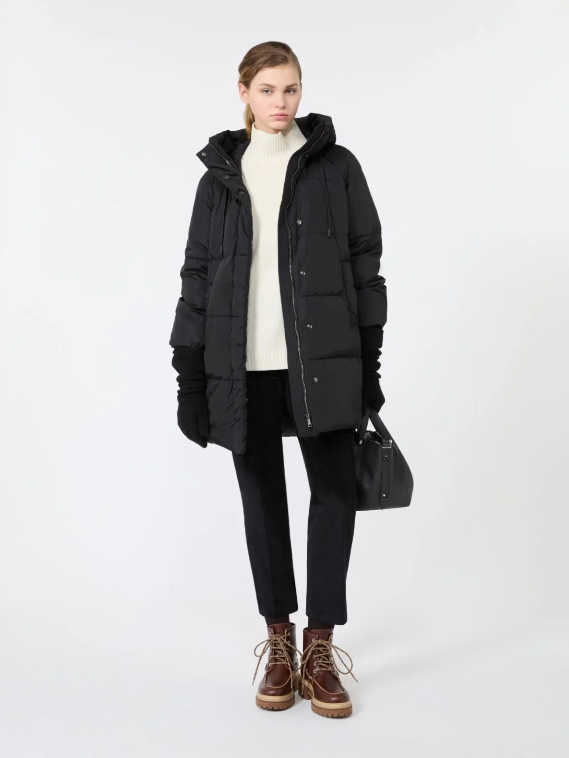 Weekend Max Mara parka imbottito lungo nero WKDNEWBEMBO