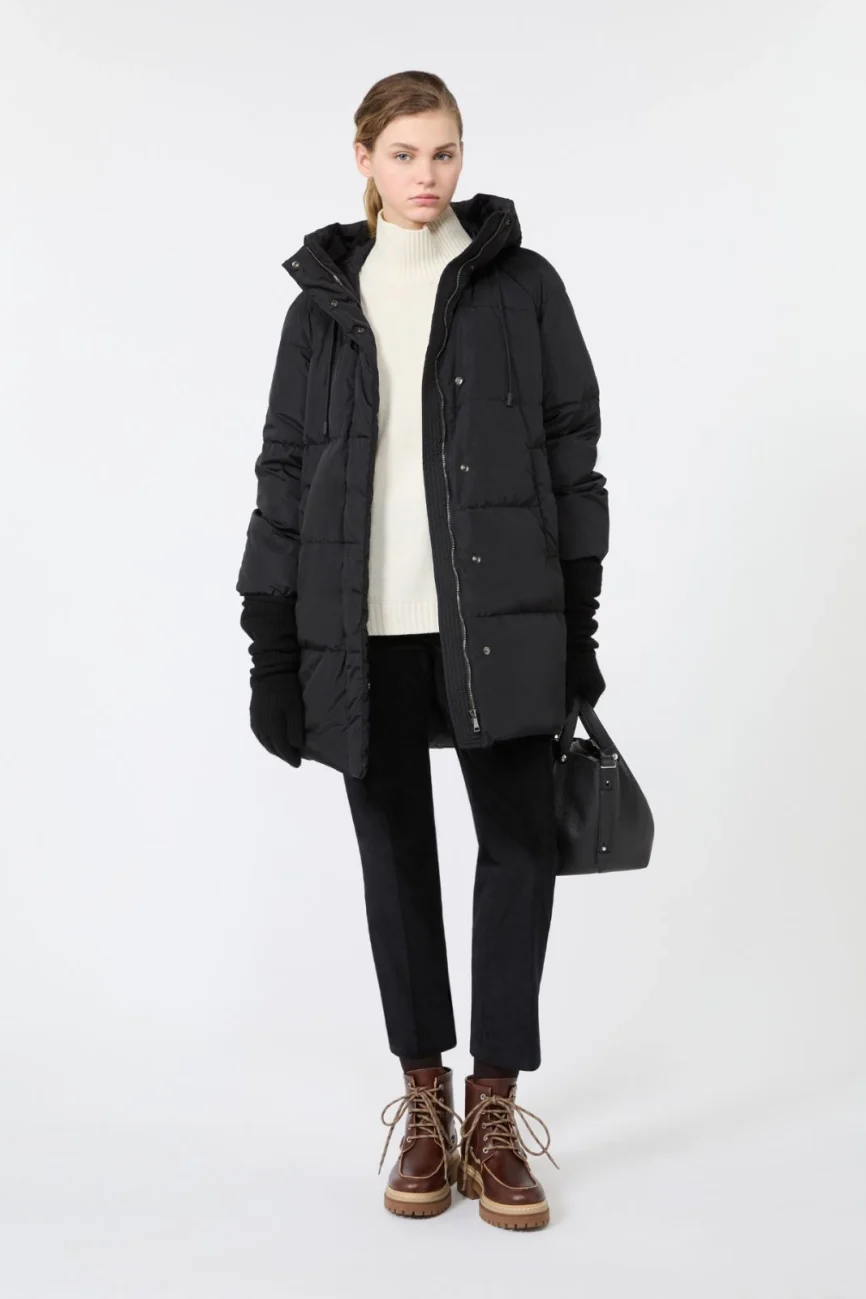 Weekend Max Mara parka imbottito lungo nero WKDNEWBEMBO