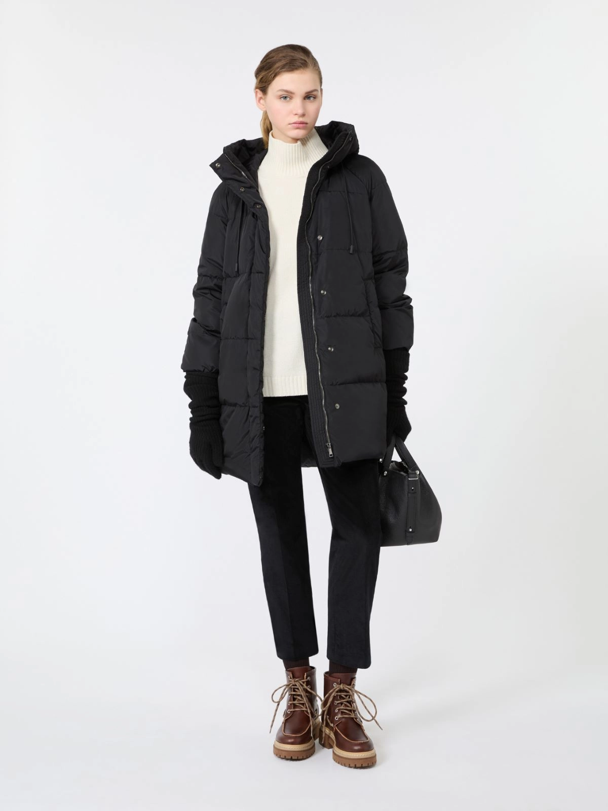 Weekend Max Mara parka imbottito lungo nero WKDNEWBEMBO