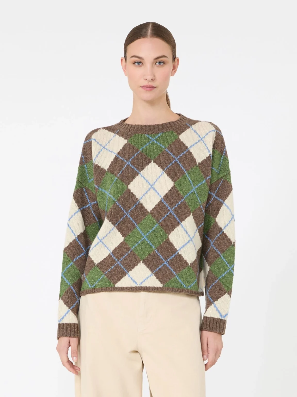 Weekend Max Mara maglia girocollo con disegno argaile WKDVASAIO