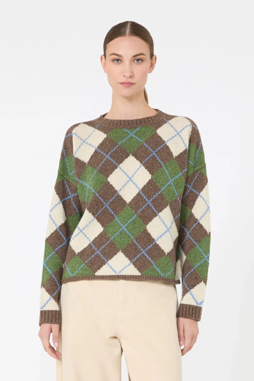 Weekend Max Mara maglia girocollo con disegno argaile WKDVASAIO