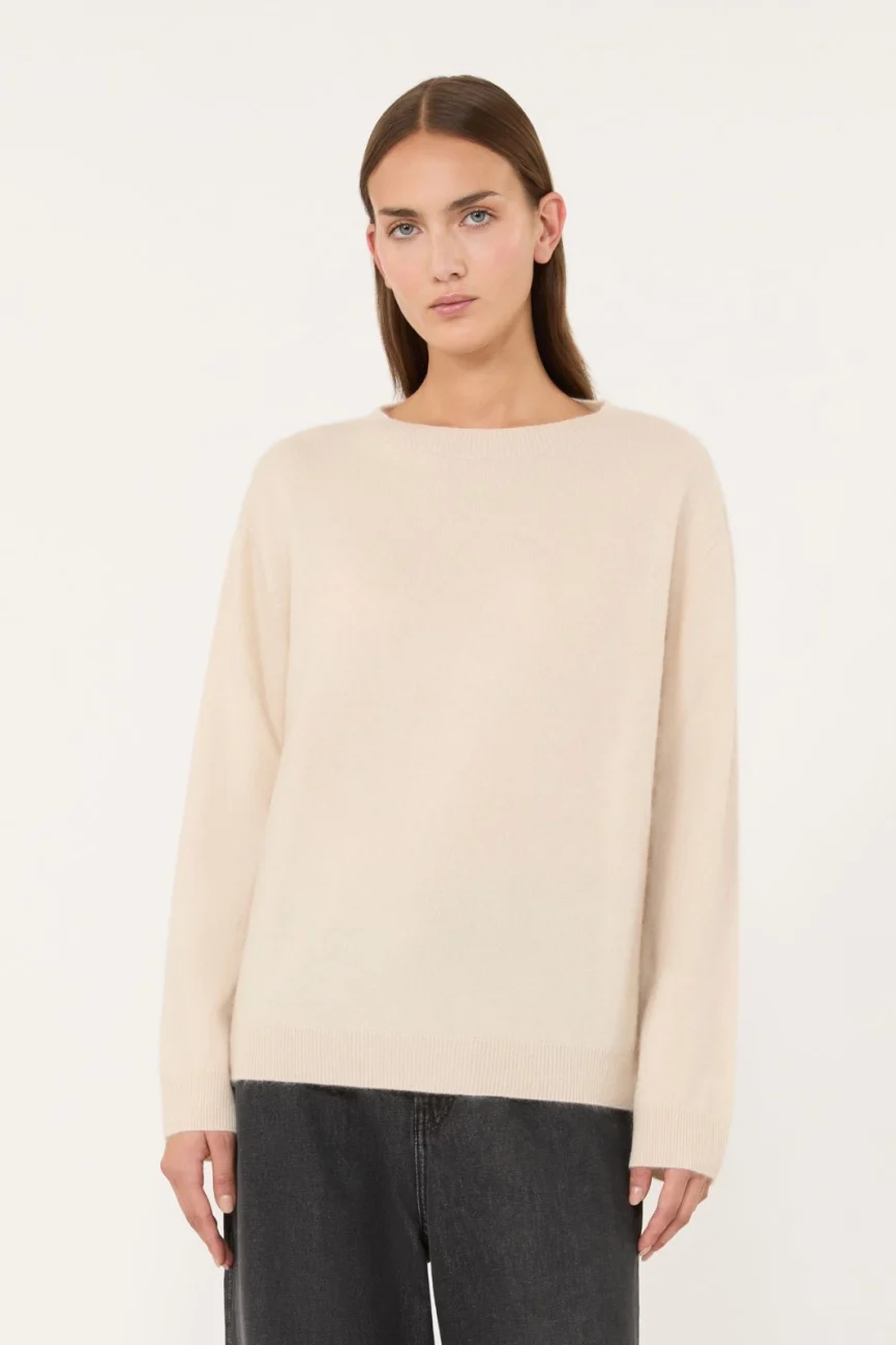 Weekend Max Mara maglia girocollo in lana e cashmere panna WKDECO