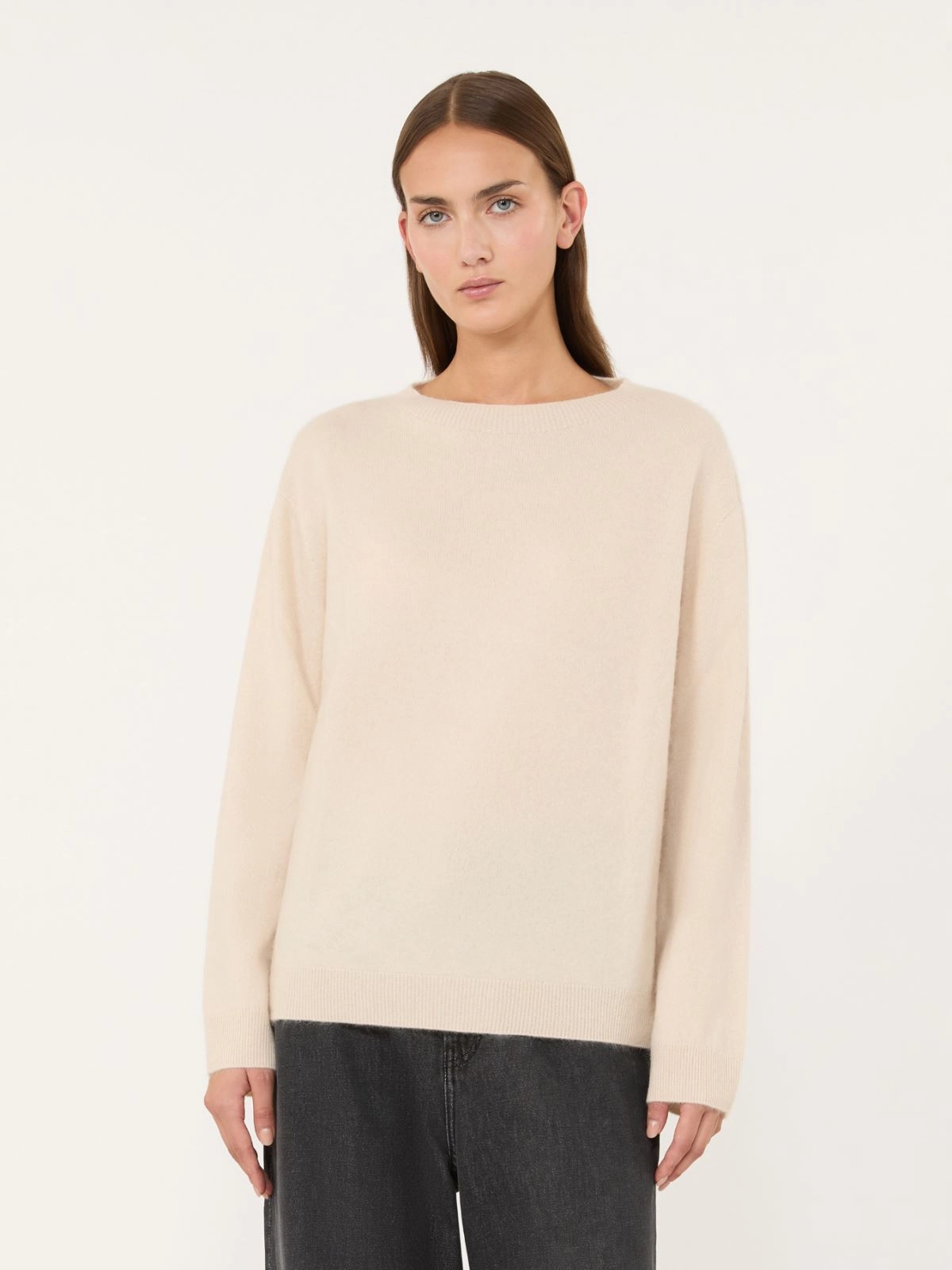 Weekend Max Mara maglia girocollo in lana e cashmere panna WKDECO