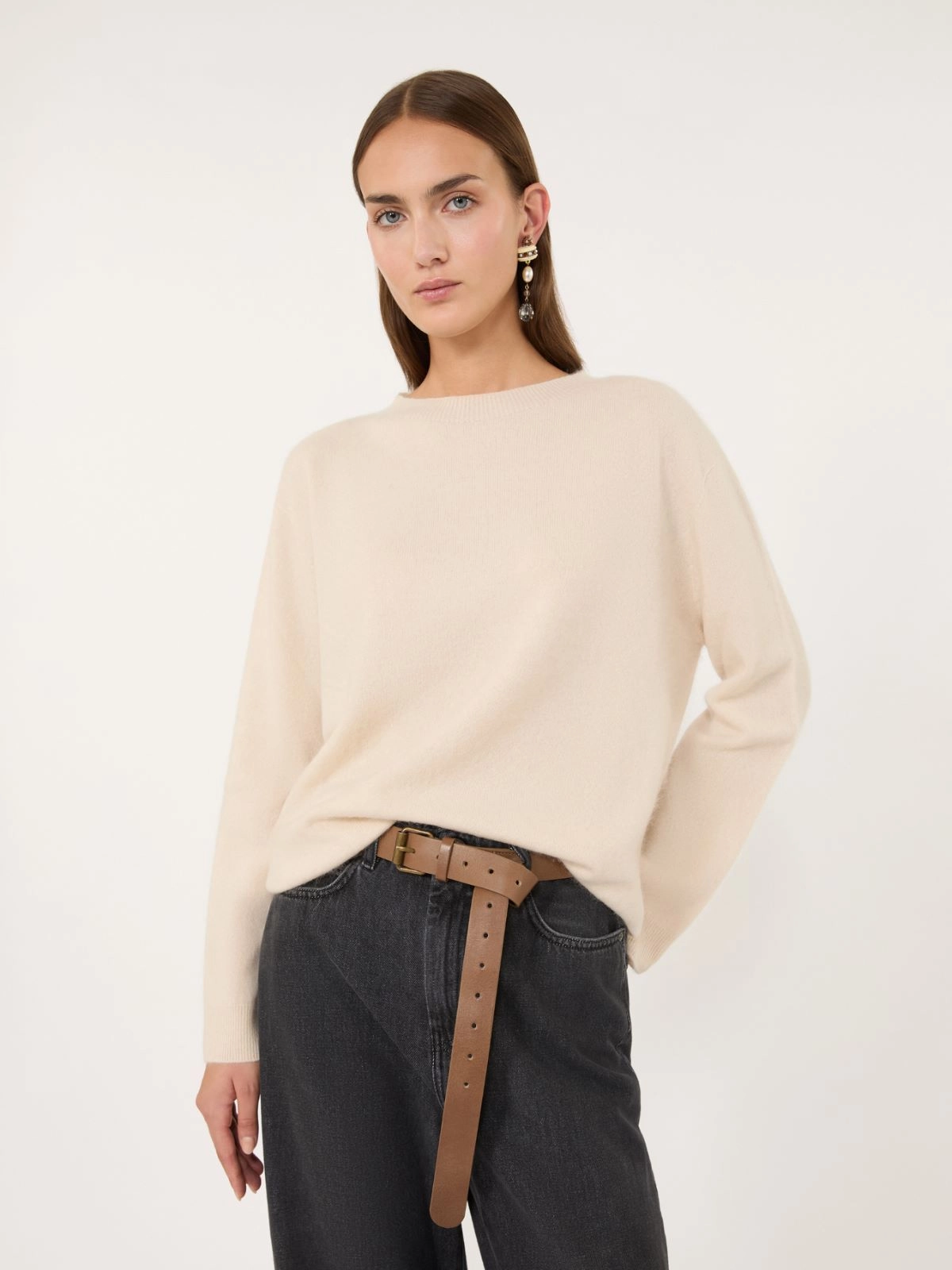 Weekend Max Mara maglia girocollo in lana e cashmere panna WKDECO - immagine 3