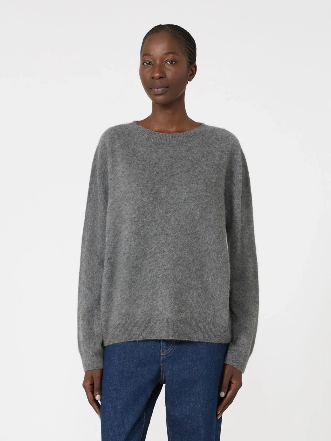 Weekend Max Mara maglia girocollo in lana e cashmere grigia WKDECO