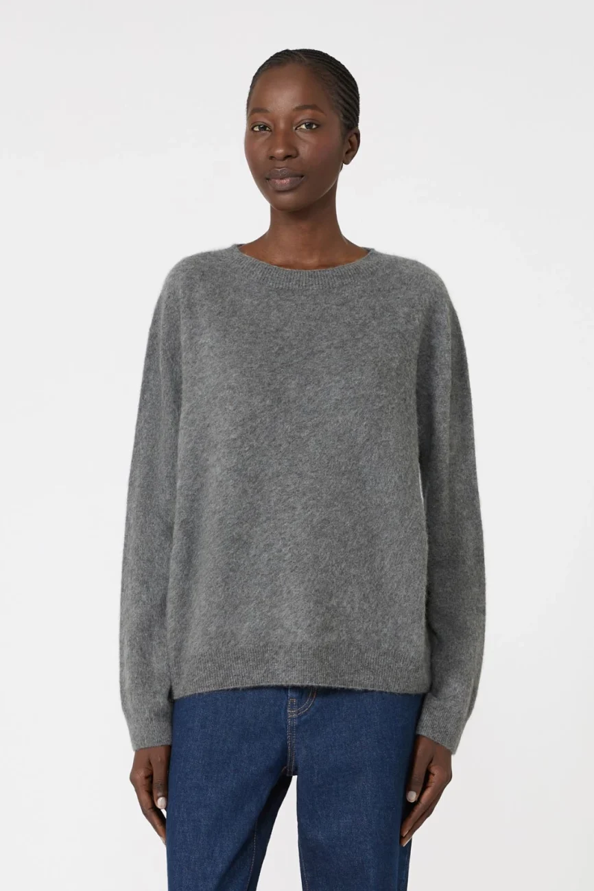 Weekend Max Mara maglia girocollo in lana e cashmere grigia WKDECO