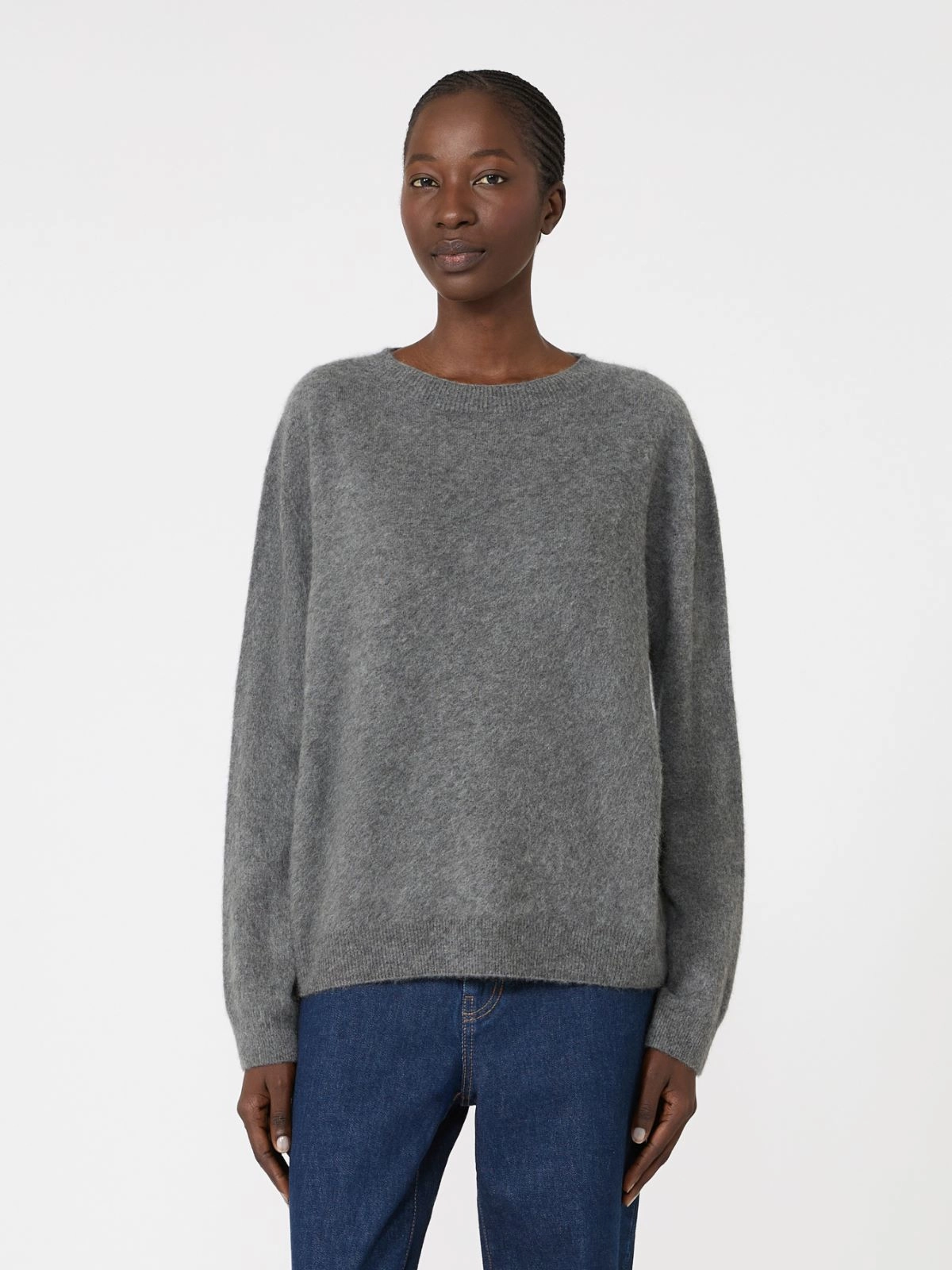 Weekend Max Mara maglia girocollo in lana e cashmere grigia WKDECO