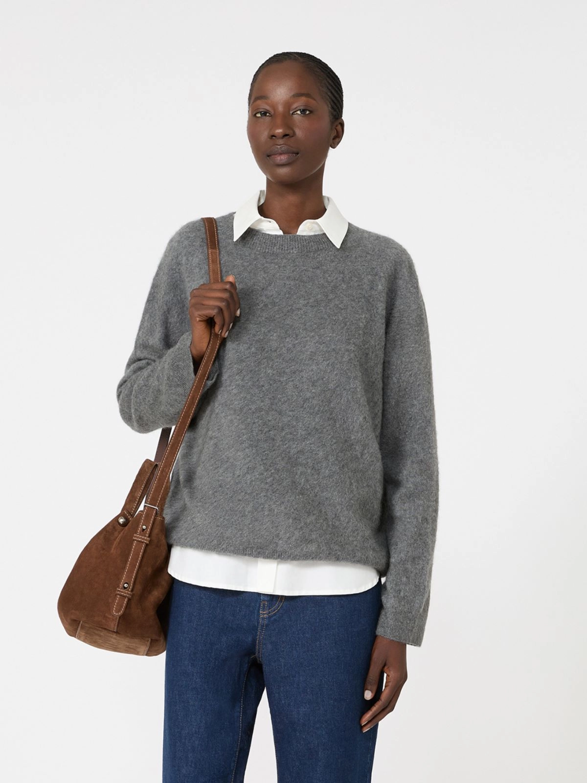 Weekend Max Mara maglia girocollo in lana e cashmere grigia WKDECO - immagine 3