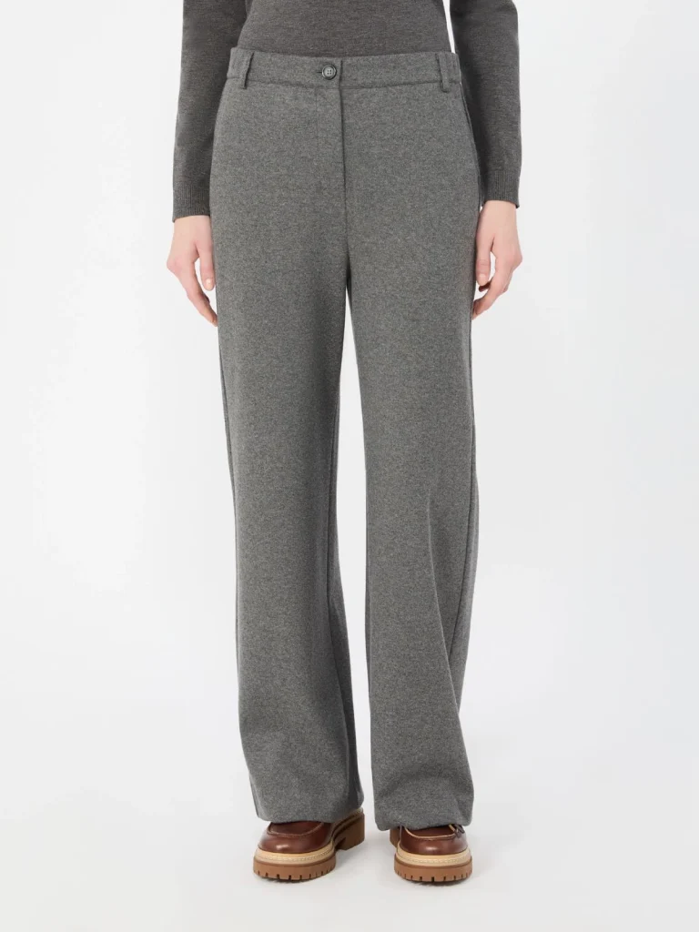 Weekend Max Mara pantalone in jersey micro jacquard grigio WKDORATA