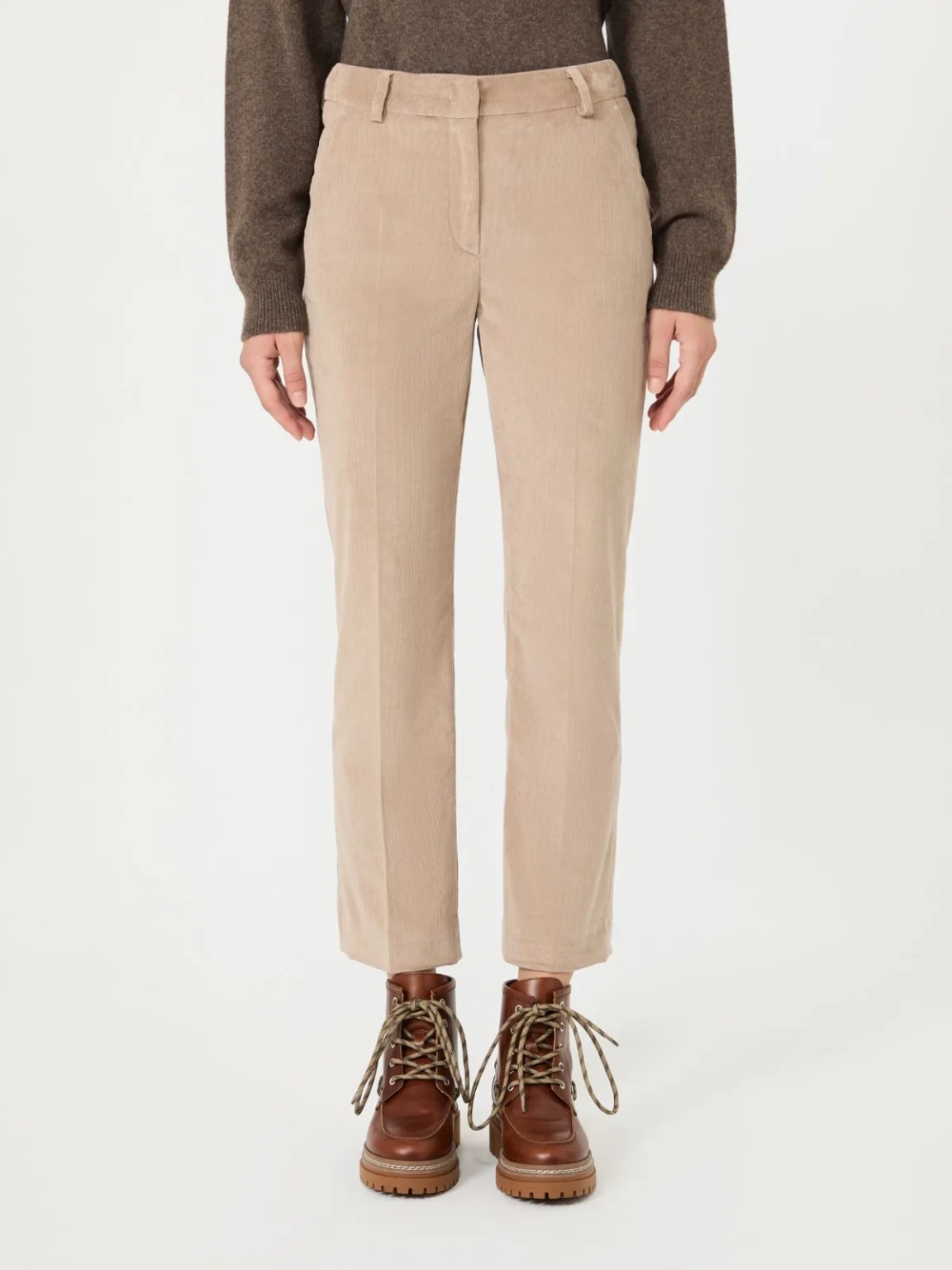 Weekend Max Mara pantalone in velluto beige cachà WKDMARRUCA