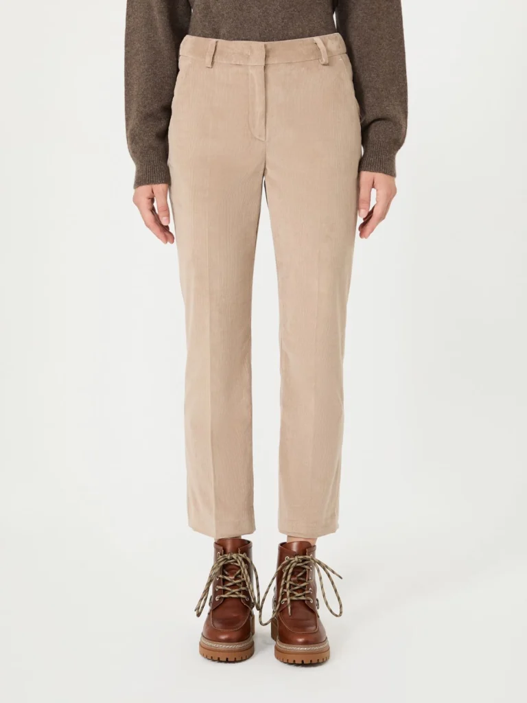 Weekend Max Mara pantalone in velluto beige cachà WKDMARRUCA