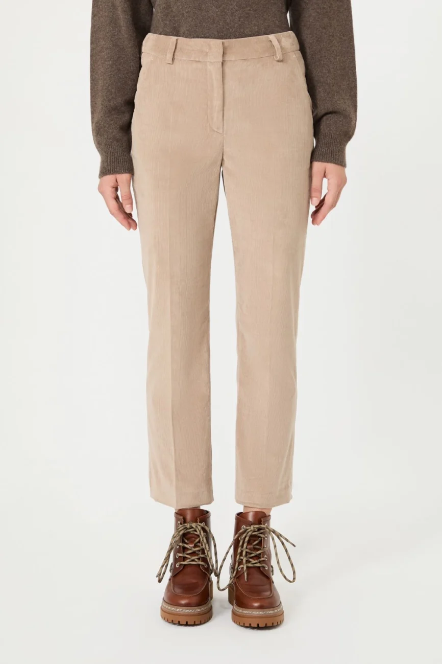 Weekend Max Mara pantalone in velluto beige cachà WKDMARRUCA