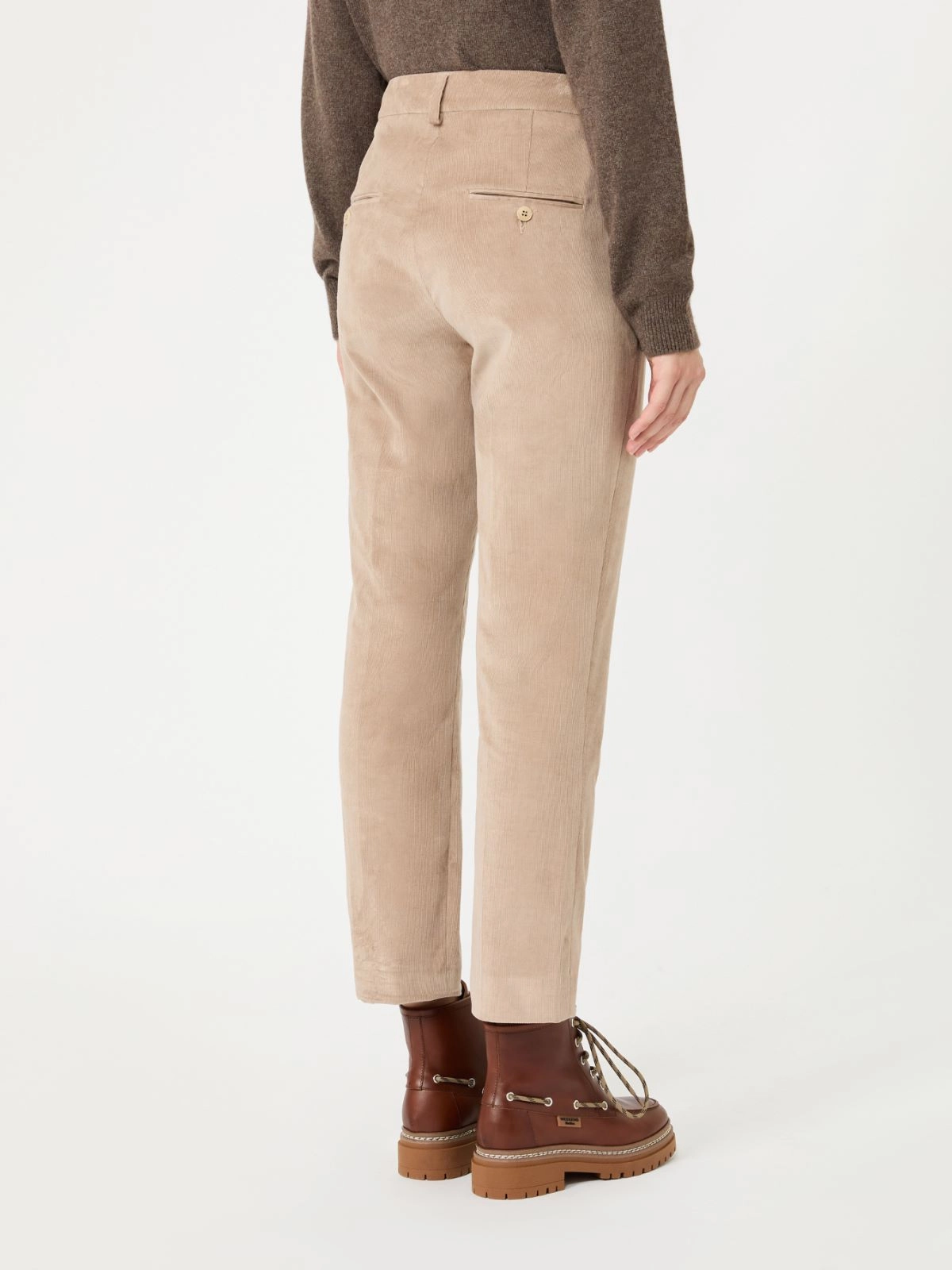 Weekend Max Mara pantalone in velluto beige cachà WKDMARRUCA - immagine 2