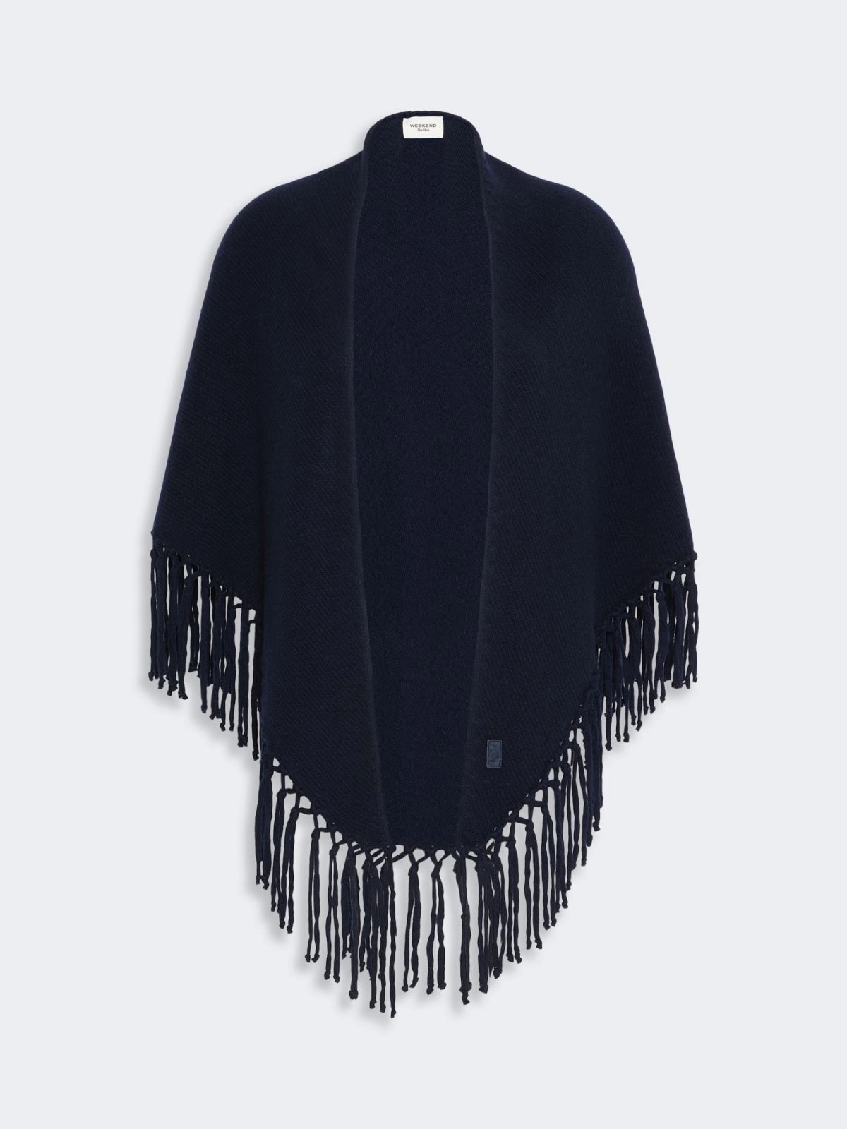 Weekend Max Mara scialle sciarpa con frange in lana blu WKATORNADO - immagine 4